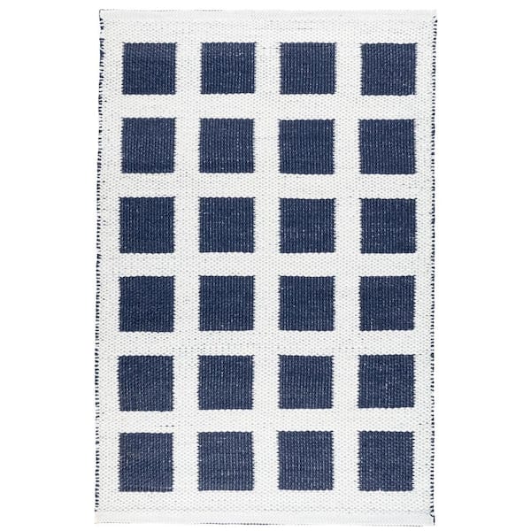 Titto Handwoven Navy 3 ft. x 8 ft. Outdoor Runner Rug