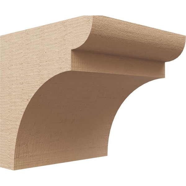 Ekena Millwork 10 in. x 10 in. x 10 in. Series 1 Wide Yorktown Rough Cedar Woodgrain Timberthane Polyurethane Corbel, Primed Tan