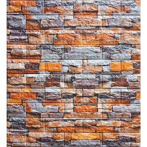 Falkirk Jura III 1/4 in. x 28 in. x 30 in. Peel & Stick Orange Grey Beige PE Foam Decorative Wall Paneling (10-Pack)