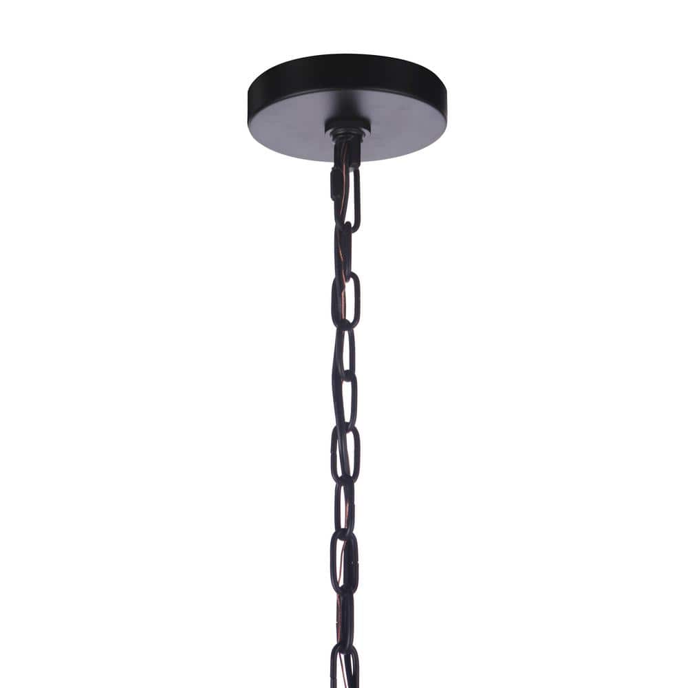 Flat Black Crystal Cylinder 5-Light Chandelier