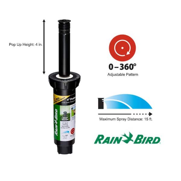 1800 Series 4 in. Pop-Up PRS Sprinkler, 0-360° Pattern, Adjustable 8-15 ft. SAM