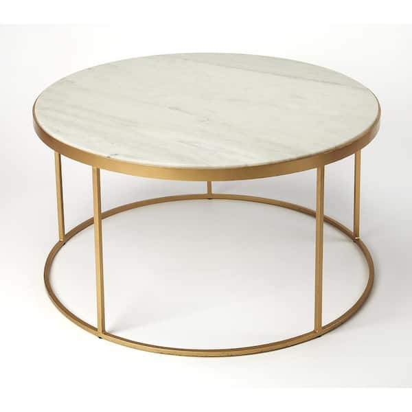 Butler Specialty Company Triton 34 in. Multi-Color Round Marble Coffee Table