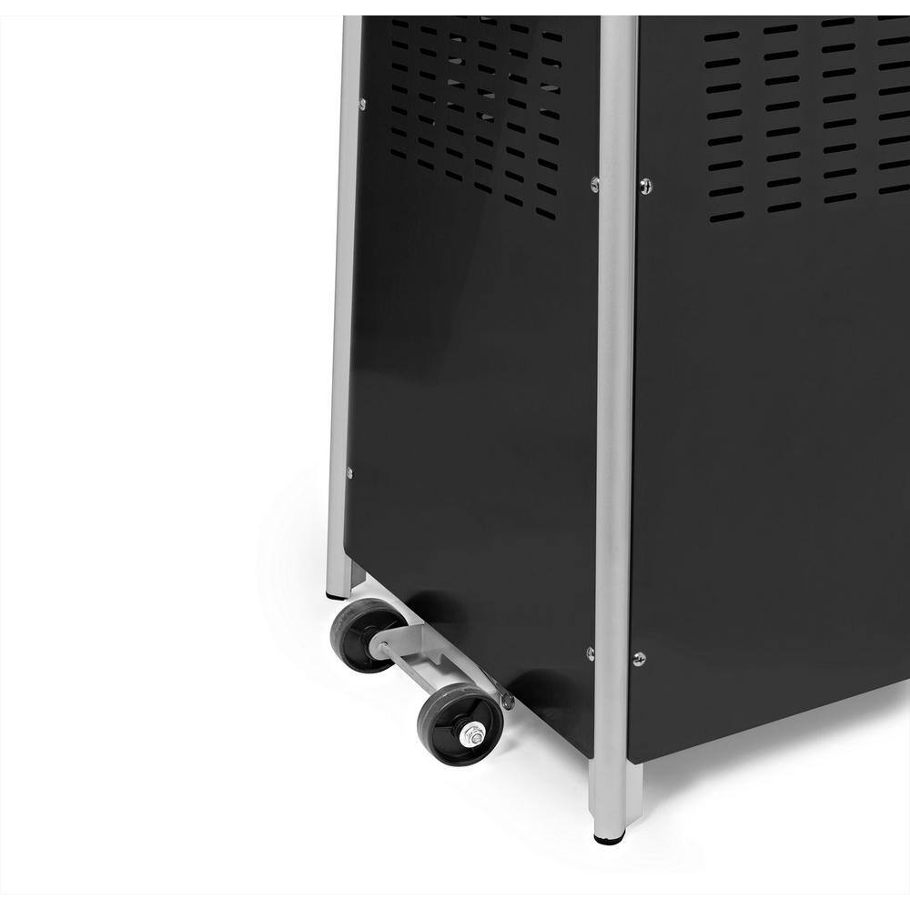 Black Metal Propane Standing Patio Heater with Emergency Shut Off