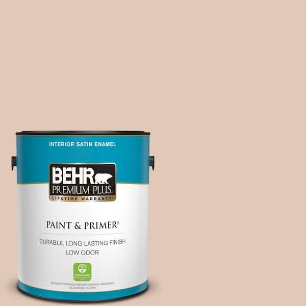 BEHR PREMIUM PLUS 1 gal. #S190-2 Sand Dance Satin Enamel Low Odor Interior Paint & Primer