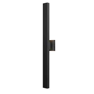Edge Black Hardwired Outdoor Cylinder Wall Scone with Integrated LED
