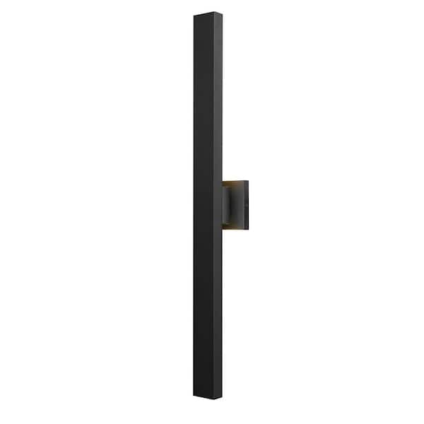 Unbranded Edge Black Hardwired Outdoor Cylinder Wall Scone with Integrated LED
