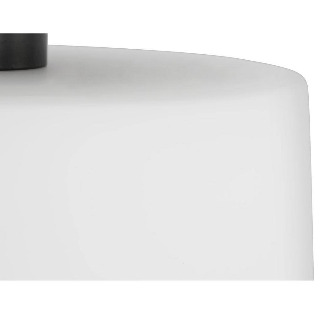 Adley Matte Black and Opal Glass Flush Mount Light