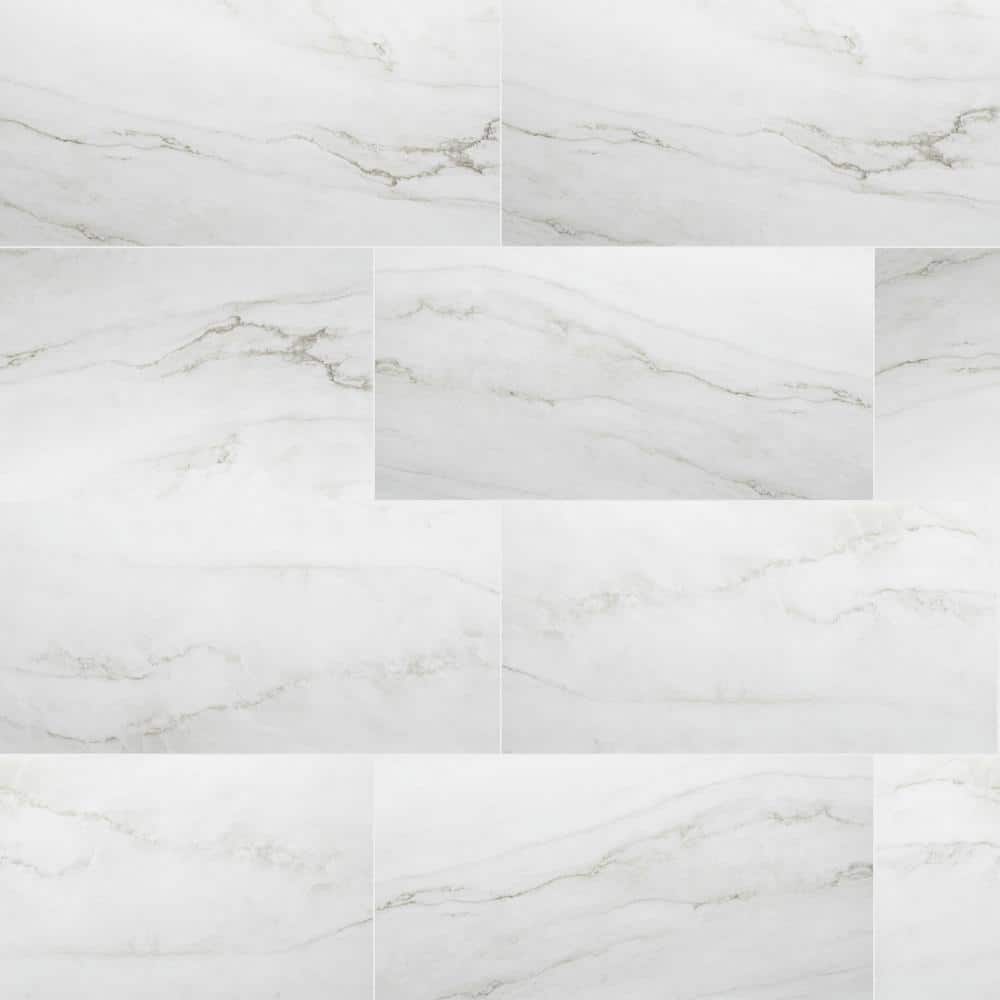 Calacatta Consilio 12 in. x 24 in. Rigid Core Click Lock Luxury Vinyl Tile Flooring (19.37 sq. ft./Case) price history on PriceWatchPro
