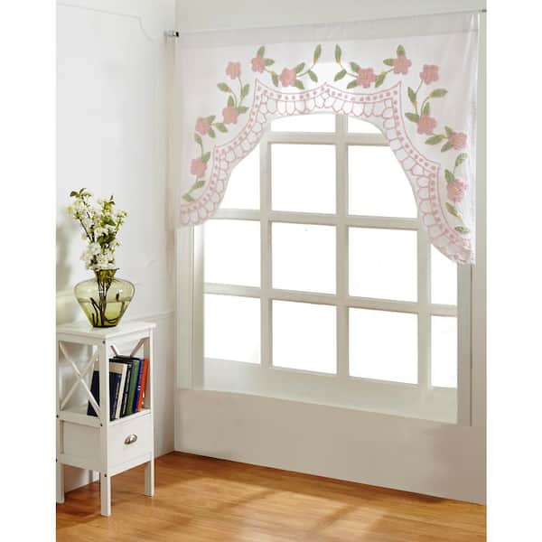Better Trends Bloomfield Collection Rose 60" x 40" 100% Cotton Floral Design Valance