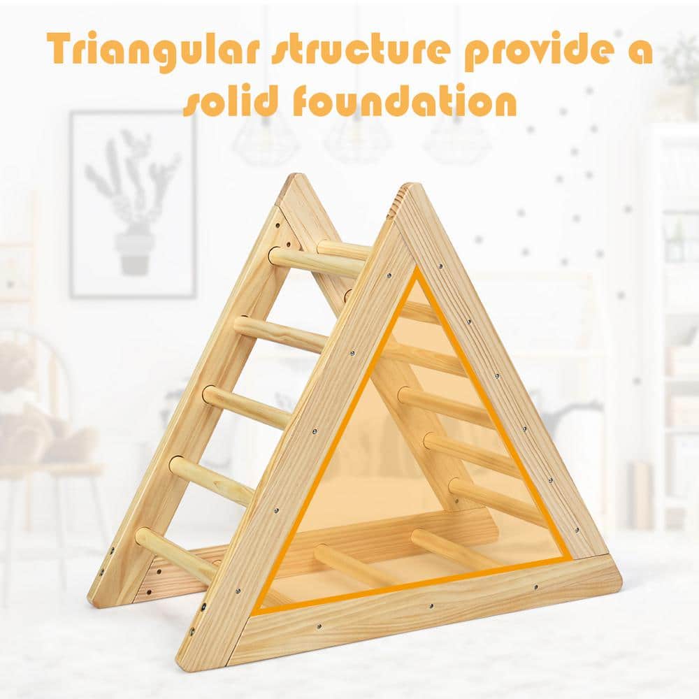 Natural Pine Indoor Climbing Triangle Ladder for Toddlers