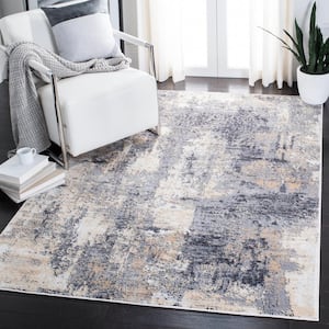 Amelia Gray/Gold 3 ft. x 3 ft. Distressed Square Area Rug
