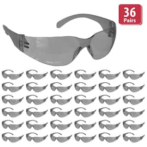 Gray, Crystal Color Lens Color Temple Safety glasses (36-Pairs)