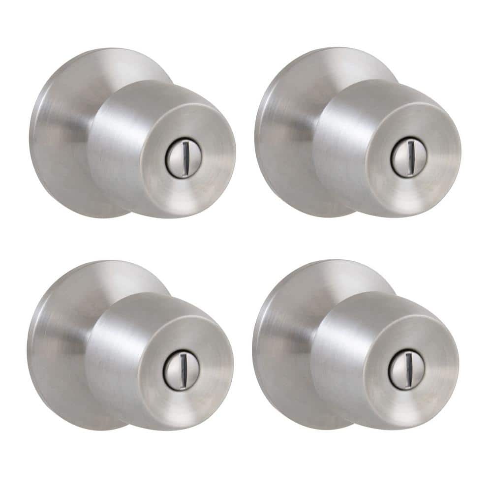 Brandywine Stainless Steel Bed/Bath Door Knob (4-Pack)