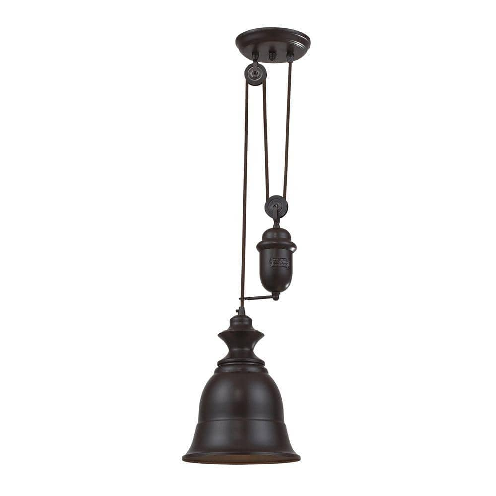 Farmhouse 1-Light Oiled Bronze Ceiling Mount Pendant -  Titan Lighting, TN-10149