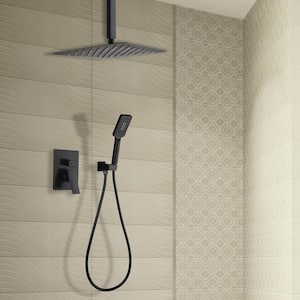 Single-Handle 3-Spray Shower Faucet 2.5 GPM with Pressure Balance Anti Scald in Black