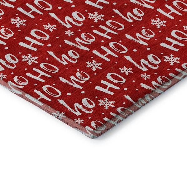 Mayfield Premium Machine Washable Abstract AMF1814 Red 8 ft. x 10 ft. Area Rug