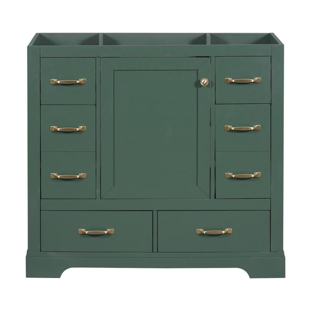 35.5 in. Bath Vanity Cabinet without Top in Green Unassembled
