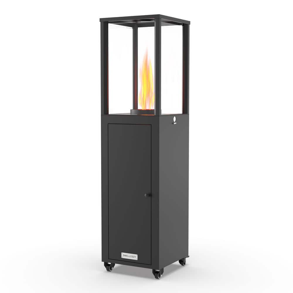 58,500 BTU Steel Wood Pellet Freestanding Patio Heater with Wheels-Black