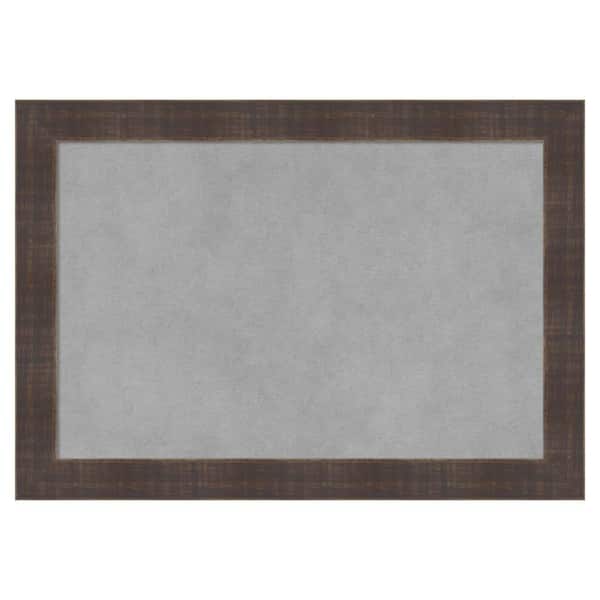 Amanti Art Whiskey Brown Rustic 20 in. x 14 in. Framed Magnetic Board