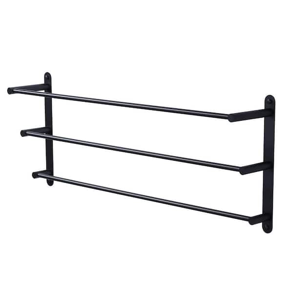 IVIGA 32 in. Bathroom 3-Tiers Towel Rack Wall Mount Towels Shelves Bars in Stainless Steel Oil Rubbed Bronze