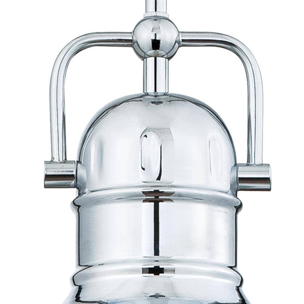 Boswell Chrome Mini Pendant Light with Frosted Prismatic Lens