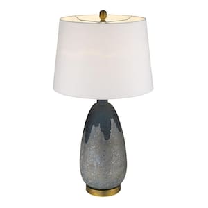 30.25 in. Brass Standard Light Bulb Bedside Table Lamp