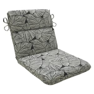 Tropic Botanical 21 in. W x 3 in. H Deep Seat, 1 Piece Chair Cushion with Round Corners in Black/Natural Talia