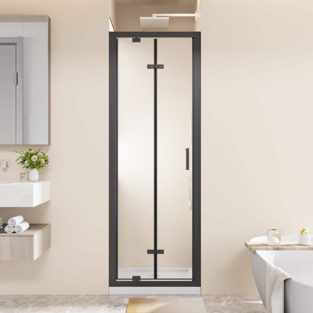 24.8 - 26 in. W x 72 in. H Bi-Fold Framed Shower Door in Matte Black with Clear Tempered Glass price history on PriceWatchPro