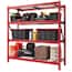 Red 4-Tier Heavy Duty Industrial Welded Steel Garage Shelving Unit (77 in. W x 78 in. H x 24 in. D)