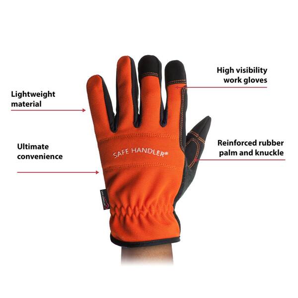3M Thin Orange Work Gloves Woman Nitrile Rubber Coated Grip Touch