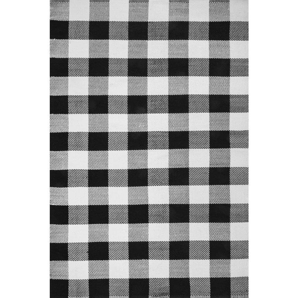 nuLOOM Rylie Buffalo Plaid Flatweave Black 4 ft. x 6 ft. Indoor Area Rug SVGH01A406 The Home