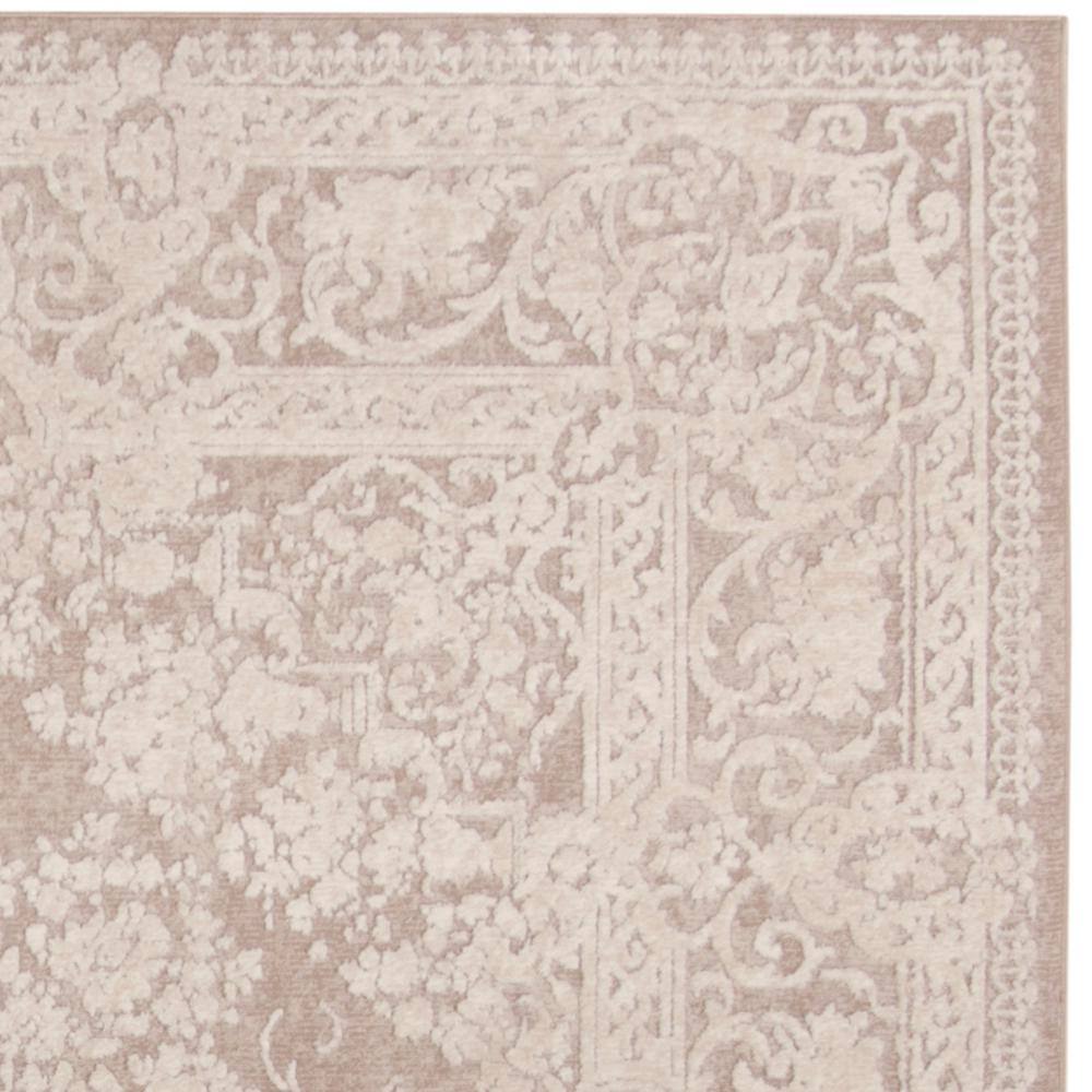 Gray 60" Square Stain-Resistant Synthetic Area Rug