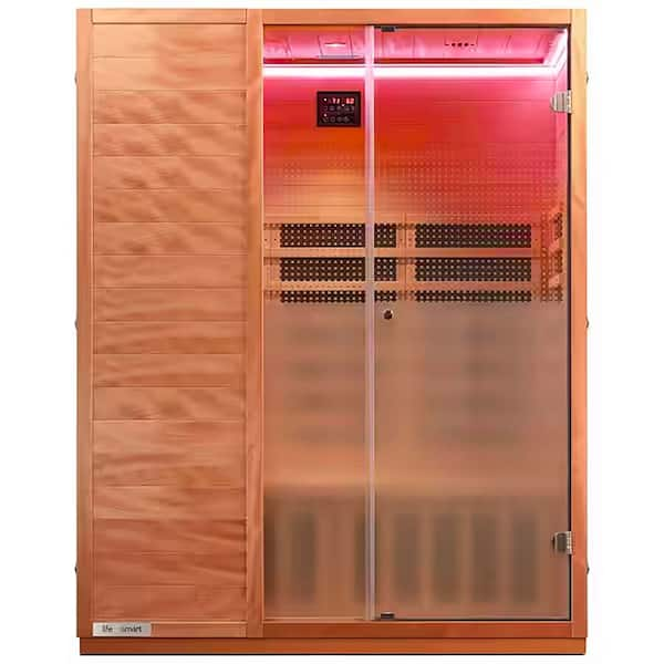 Sahara LSS-3, 3-Person Indoor Okoume plus Hemlock Infrared Sauna with 6-Carbon Heaters