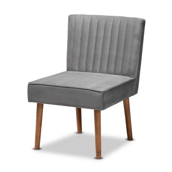 Baxton Studio Alvis Grey and Walnut Brown Dining Side Chair