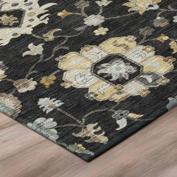 Chantille Machine Washable Indoor/Outdoor Abstract ACN2930 Black 2 ft. x 3 ft. Accent Rug