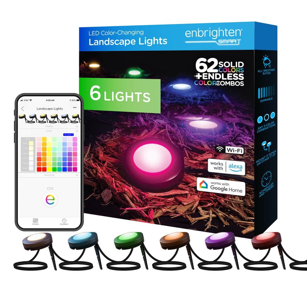 Enbrighten 6-Light Color-Changing LED Outdoor Pathway Lights