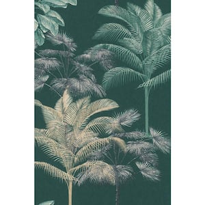 Tropical Decoration Wallpaper Green Paper Strippable Roll (Covers 57 sq. ft.)