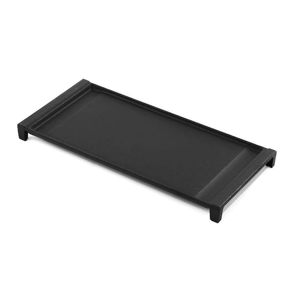 Black Enamel Cast Iron Smooth Non-Stick Upgraded Flat Top Griddle Plate for Gas Range Cooktop Center 1 Pack