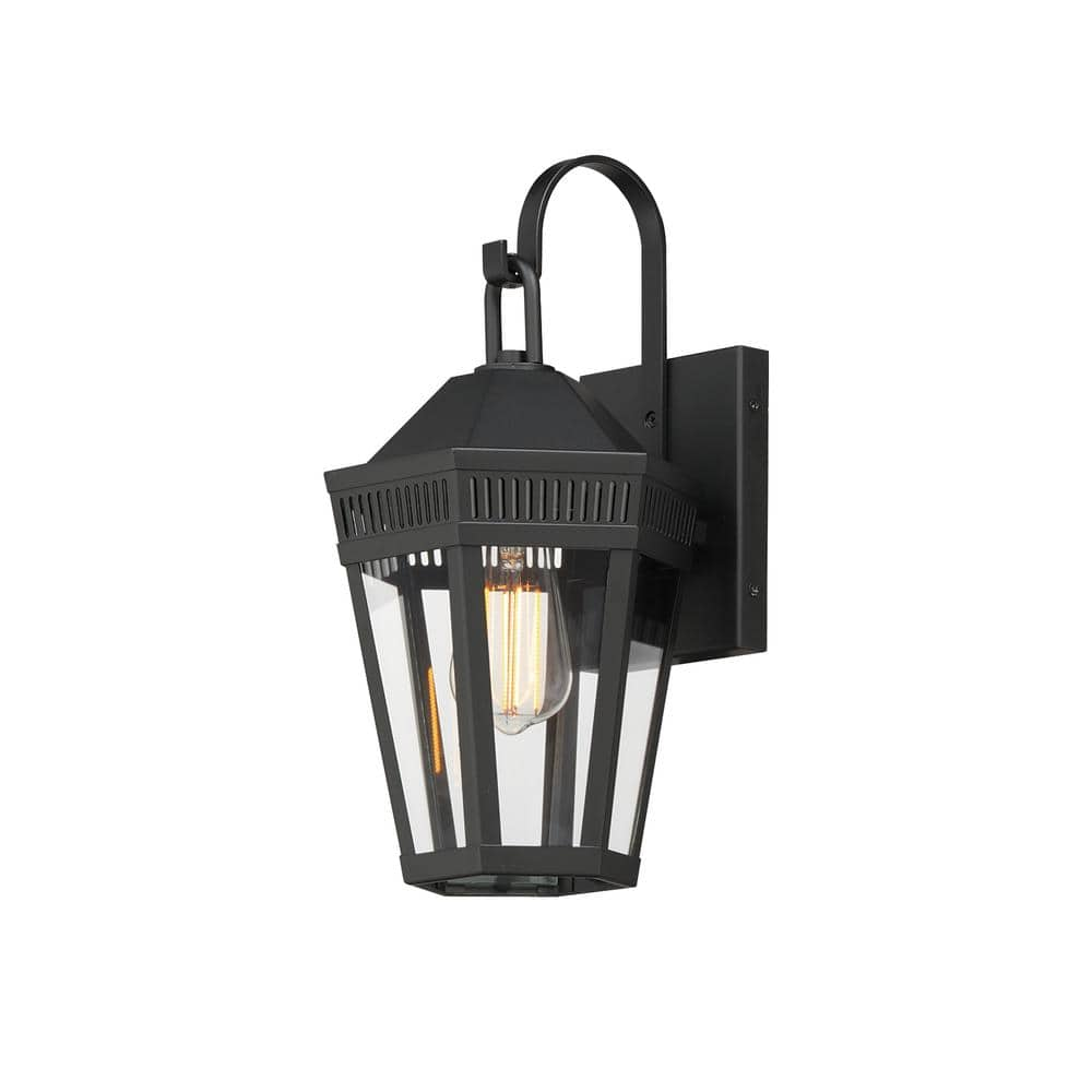 Oxford Outdoor Hardwired 1 Light Wall Lantern Sconce with Incandescent Bulb -  Maxim Lighting, 30591CLBK