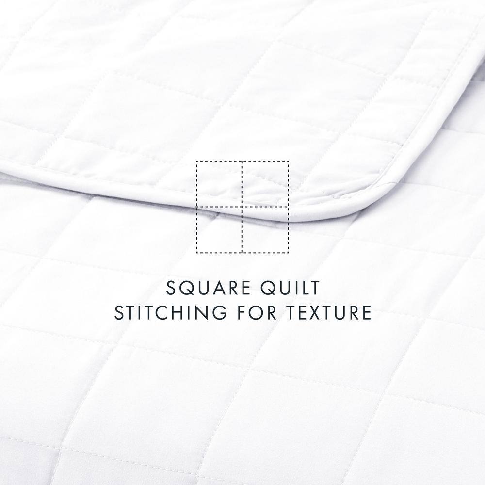 White Twin Microfiber Quilt Set with Pillow Sham