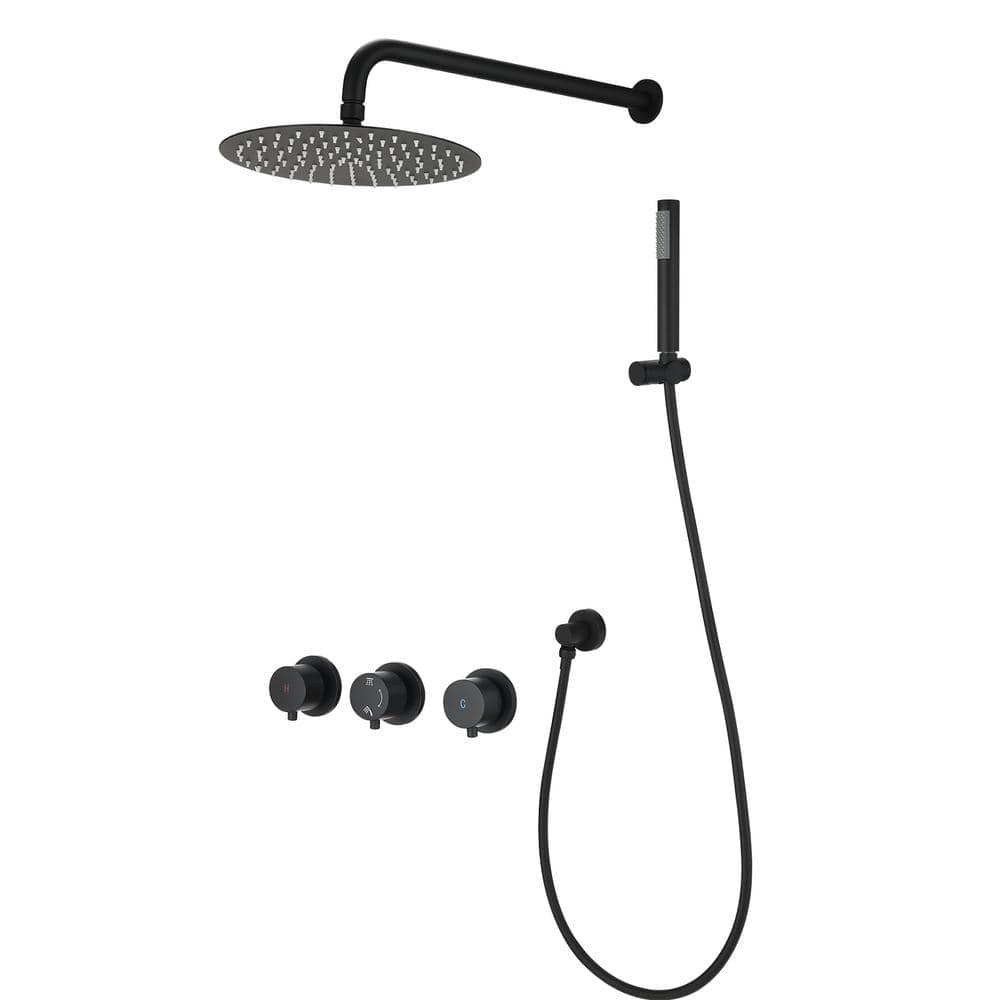 1-Spray Double Handheld Shower Head Contemporary Wall Mounted Bathroom Show