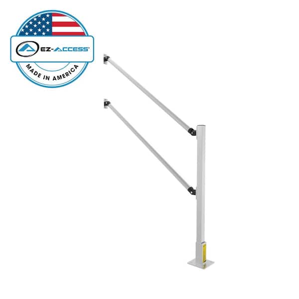EZ-ACCESS RAILWAY Aluminum Modular Handrail Kit, Post with 5 ft. Stair Handrails