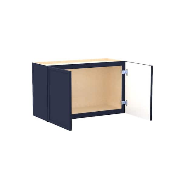 Franklin 30 in. W x 12 in. D x 18 in. H Assembled Plywood Wall Bridge Kitchen Cabinet in Vessel Blue with Soft Close