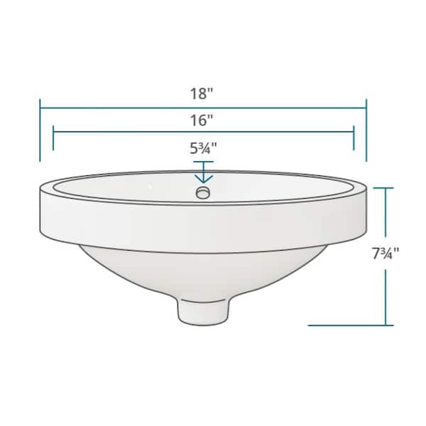 Mr Direct 18 In Drop Bathroom Sink, Bathroom Sink Plumbing Dimensions