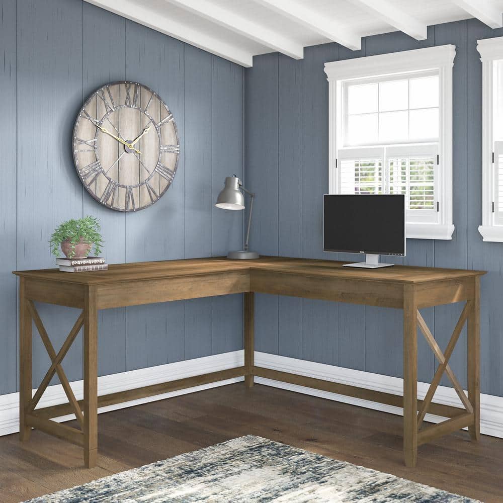 Reclaimed Pine 60" L-Shaped Corner Desk with X-Sides