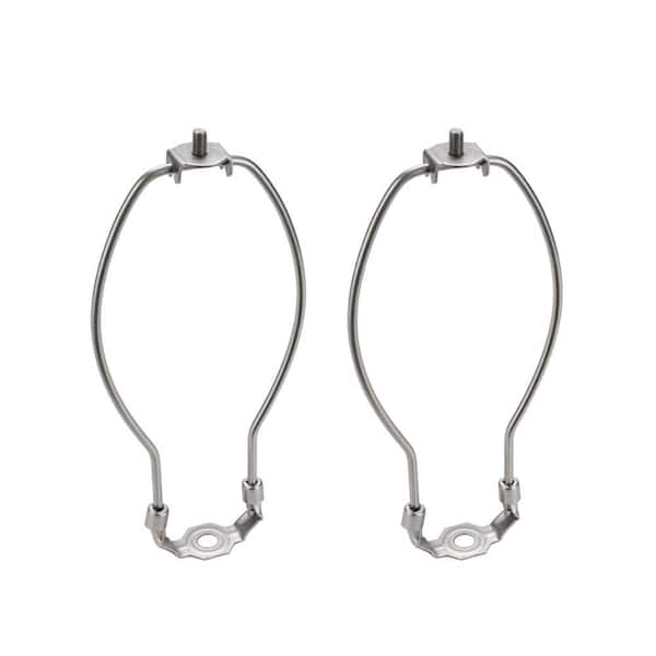 7 in. Satin Nickel Detachable Lamp Harp with Saddle (2-Pack)