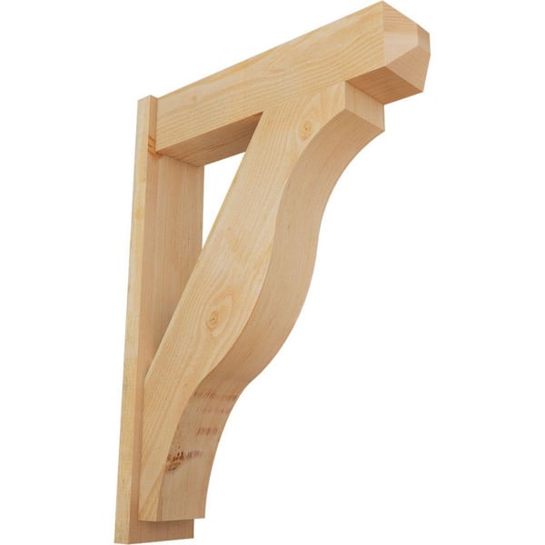 Ekena Millwork 8 in. x 44 in. x 32 in. Douglas Fir Fuston Craftsman Rough Sawn Outlooker