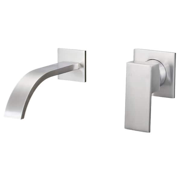 Novatto ARTZ Single-Handle Wall Mount Bathroom Faucet in Brushed Nickel