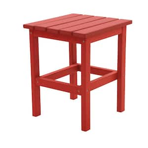 Icon Bright Red Square Plastic Outdoor Side Table