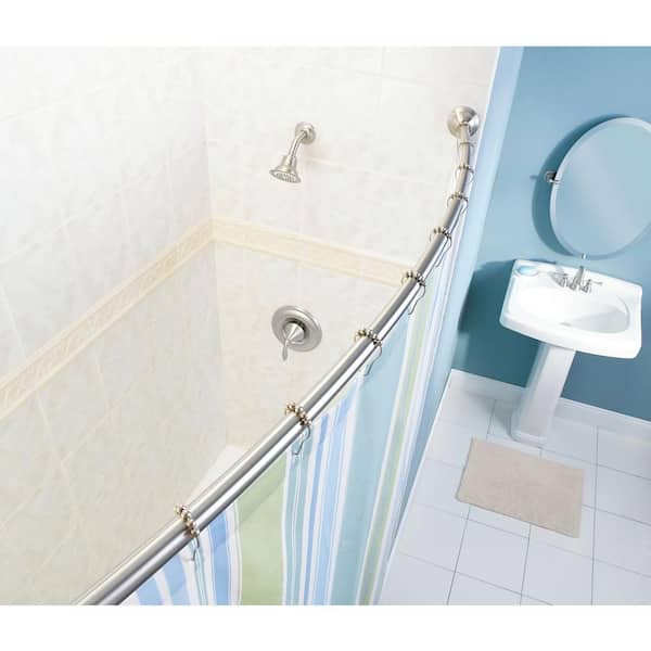 Ashville Single-Handle 1-Spray Tub and Shower Faucet with Curved Shower Rod and Valve in Spot Resist Brushed Nickel Ashville Single-Handle 1-Spray Tub and Shower Faucet with Curved Shower Rod and Valve in Spot Resist Brushed Nickel